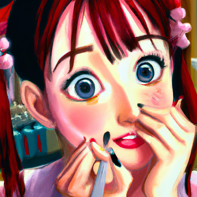 Makeup Magic, anime oil painting, high resolution, ghibli inspired, 4k